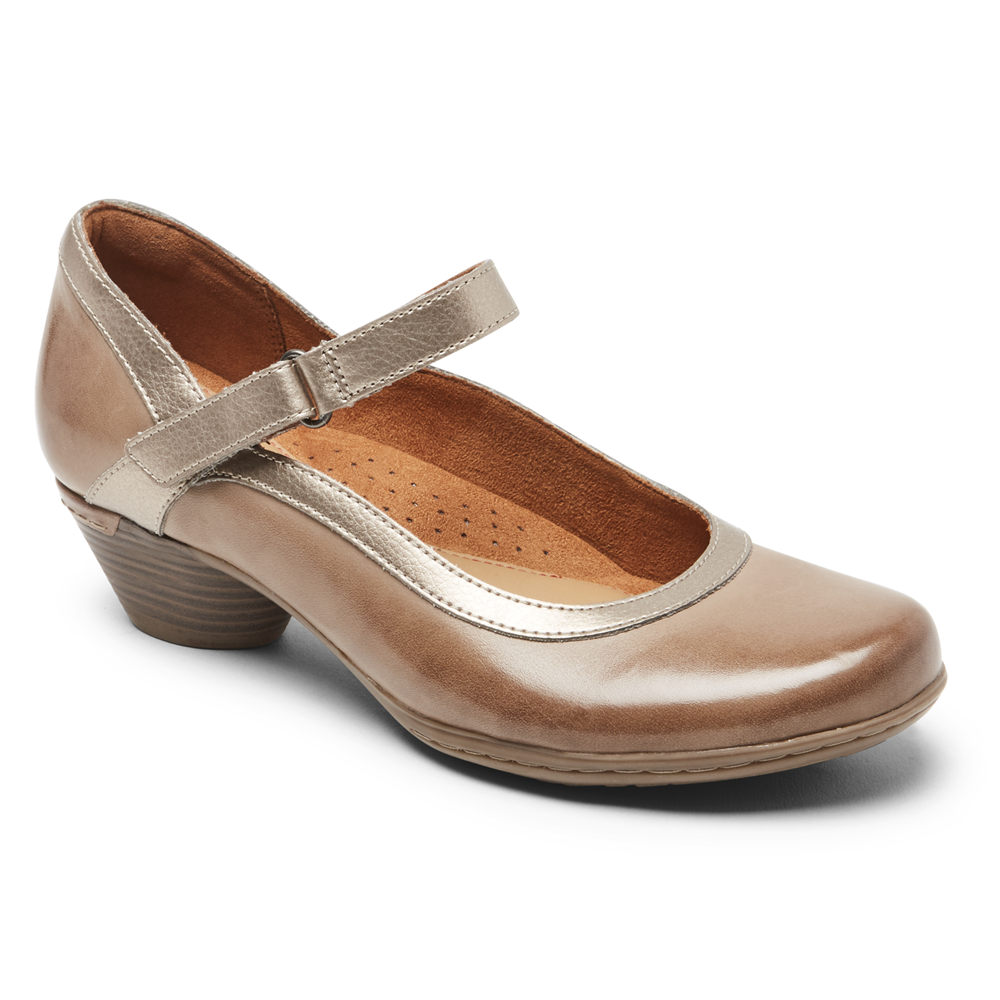 Rockport Flats Sko Dame Brune - Cobb Hill Laurel Mary Jane - SJOF07624